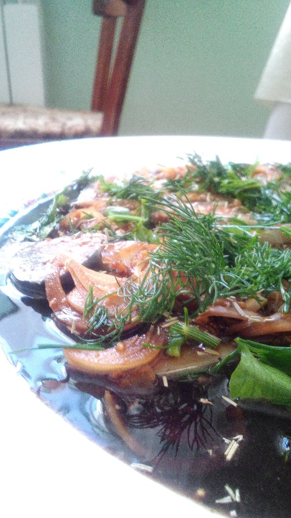 Карпаччо из скумбрии под соусом понзу