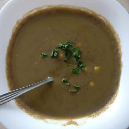 Суп чечевичный постный с кукурузой в мультиварке