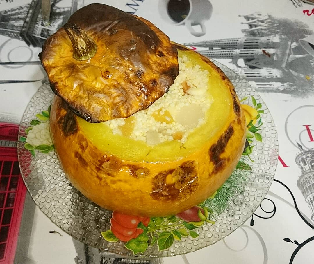 Запечённая тыква с начинкой