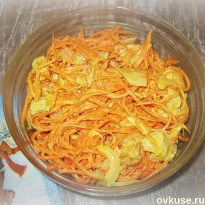 Салат из копченой курицы и корейской морковки