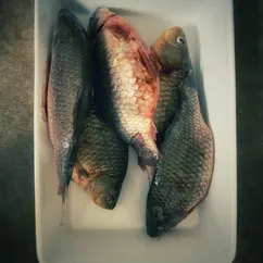 Жареные караси и котлетки из икры без косточек 🐟