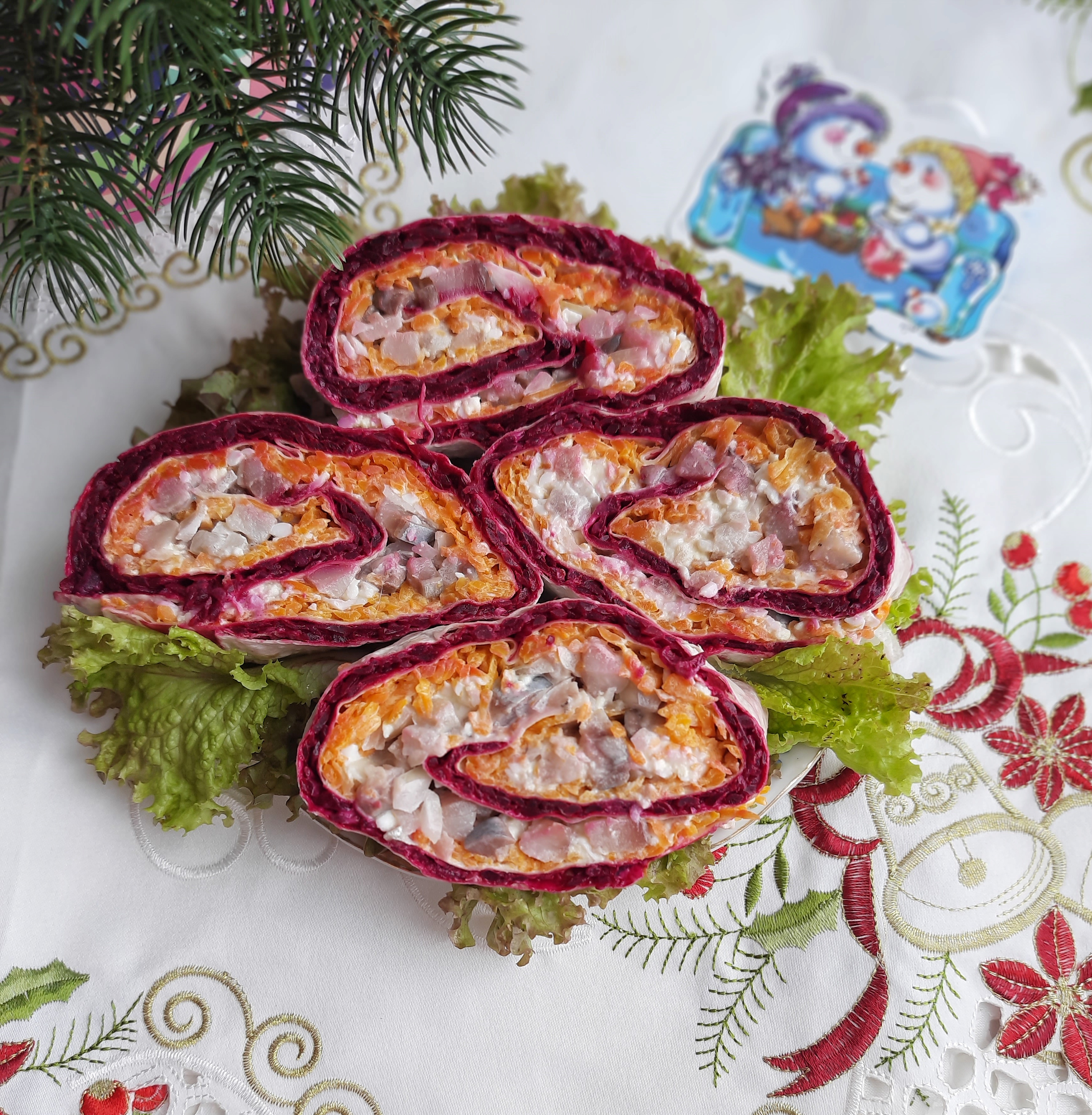 Селёдка под шубой в лаваше. На новогодний стол