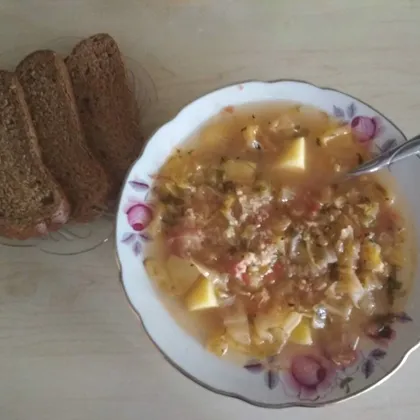 Постный суп с квашенной капустой