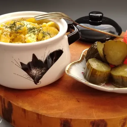 Курица с овощами под майонезом