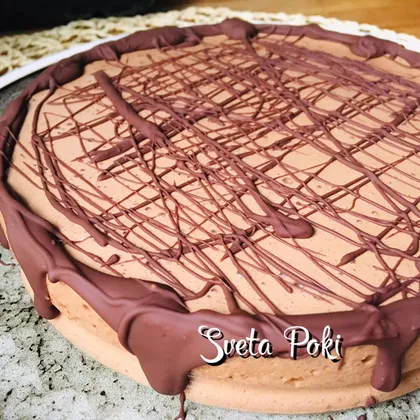Бисквитный торт с шоколадным суфле