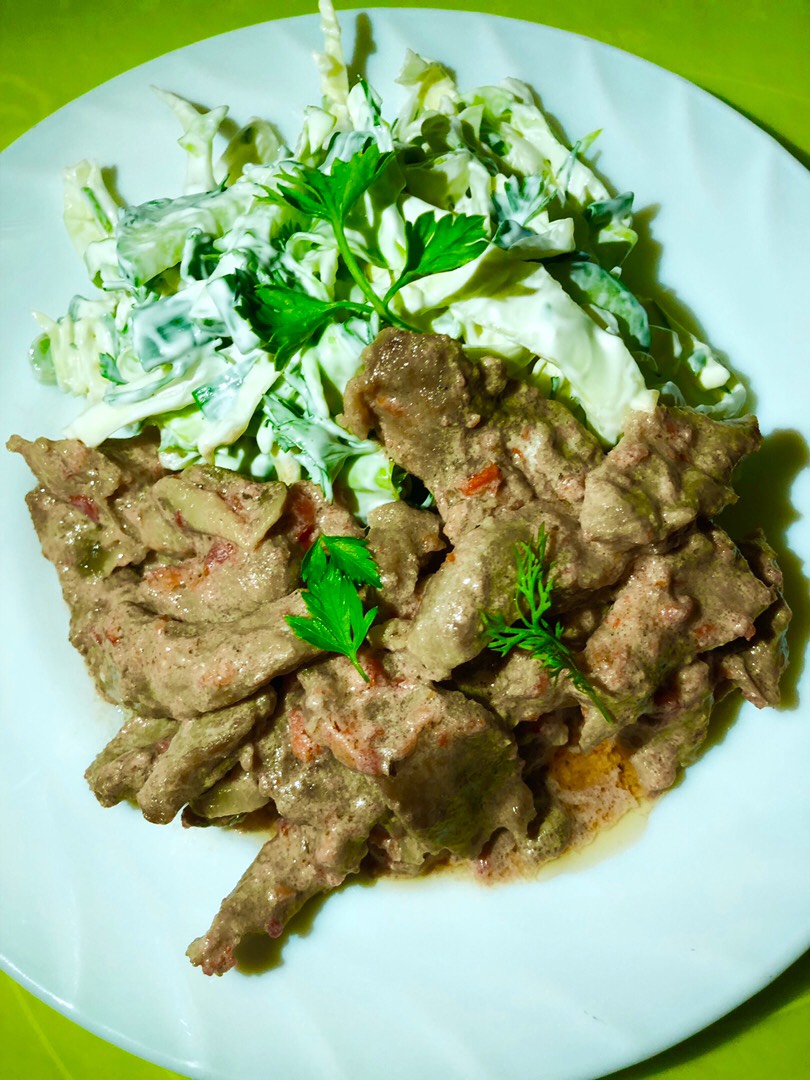 Сочный бефстроганов с грибами