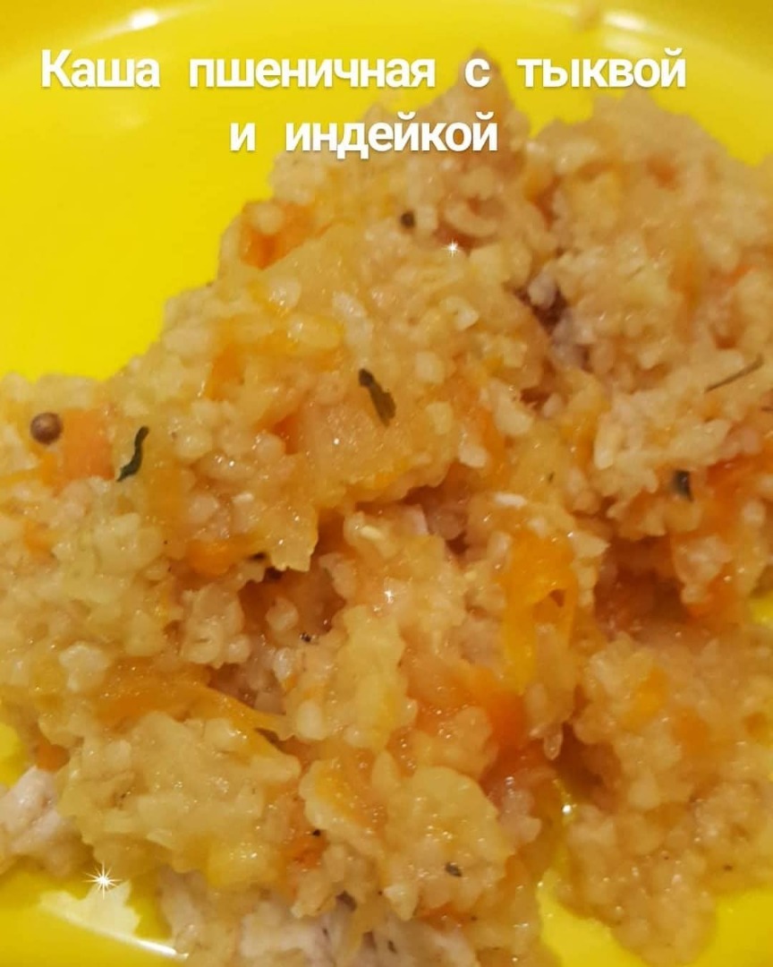 Каша пшеничная с тыквой и индейкой