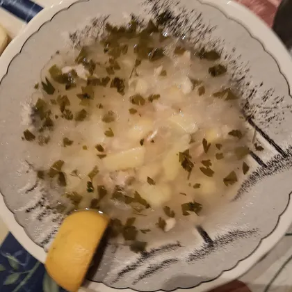 Картофельный суп на курином бульоне