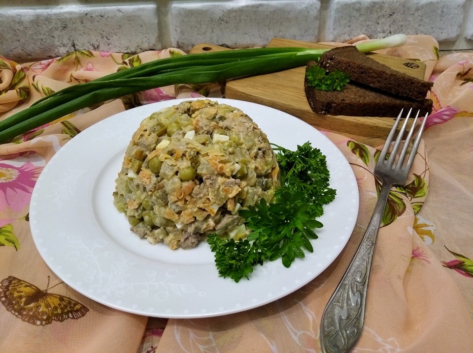 Салат из печени