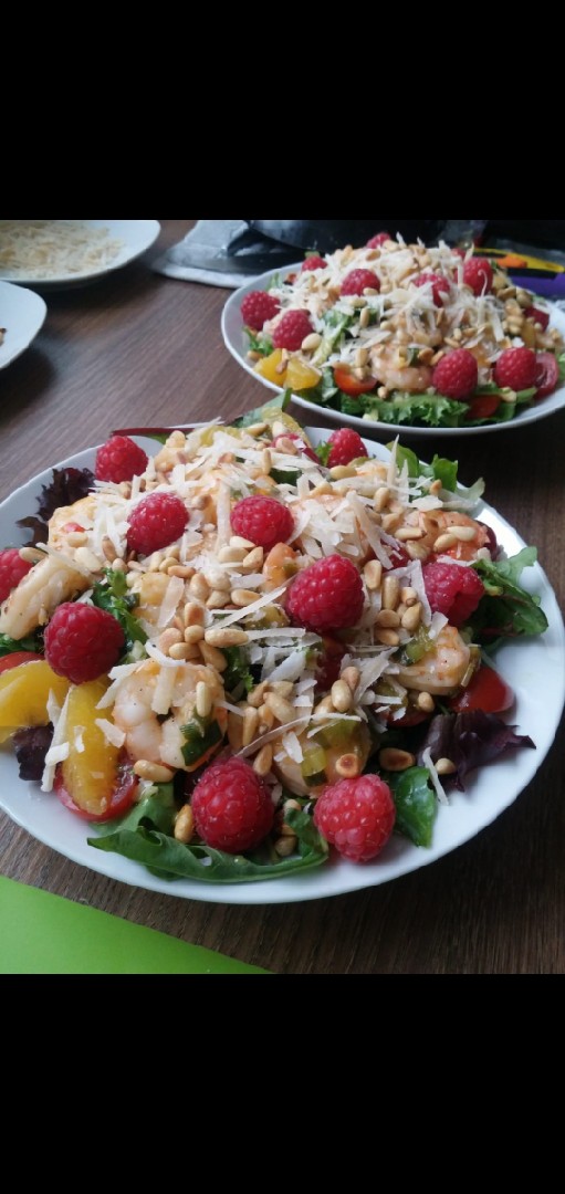 Салат с креветками в медово - горчичном соусе! 😋👌💯