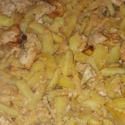 Запеченный картофель с куриным филе