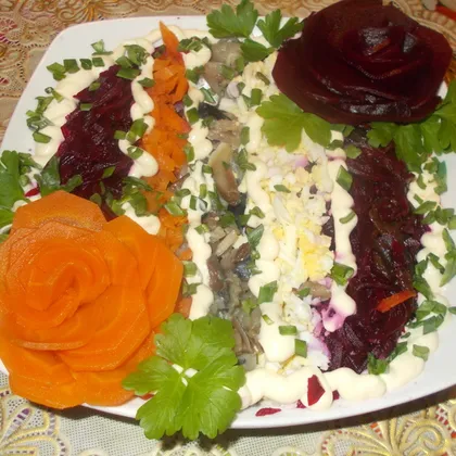 Салат с малосольной скумбрией