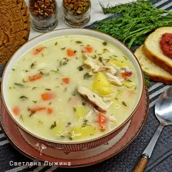 Куриный суп с плавленым сыром