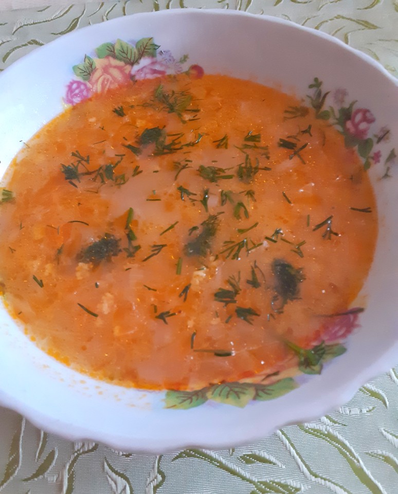 Капустный суп с пшеном