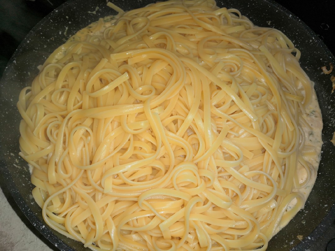 Карбонара с курицей