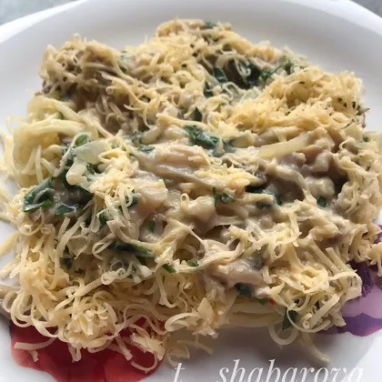 Спагетти с вешенками с сливочном соусе