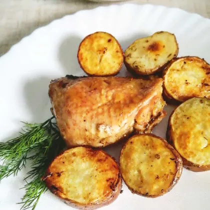 Запеченная картошка с курицей