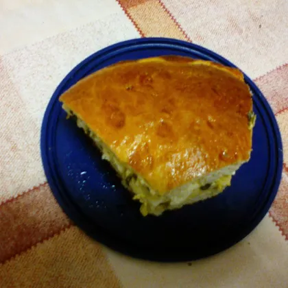 Пирог с зелёным луком, яйцом и картофелем