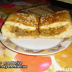 Постный пирог с капустой