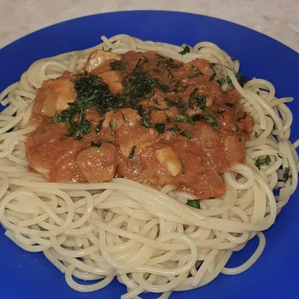 🔹Гуляш со свинины + спагетти