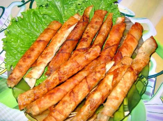 Закусочные рулетики из лаваша