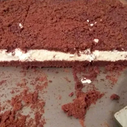 Насыпной шоколадно-творожный пирог