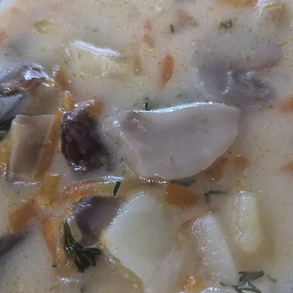 Сырный супчик с грибами