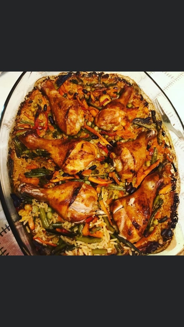 Курица с рисом и овощами