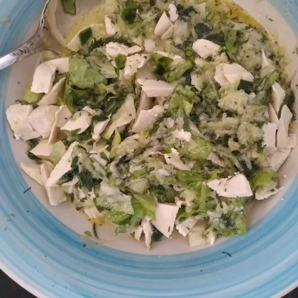 Зеленый салат с тофу
