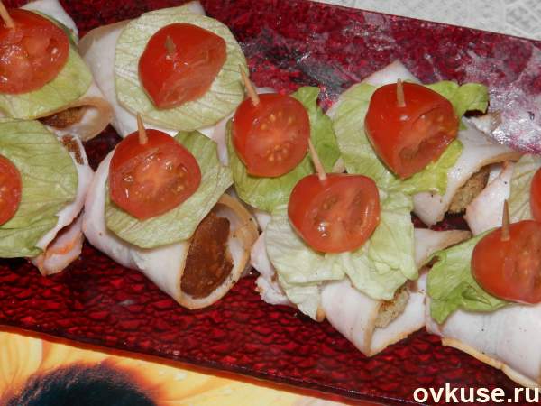 Рулетики с ветчиной