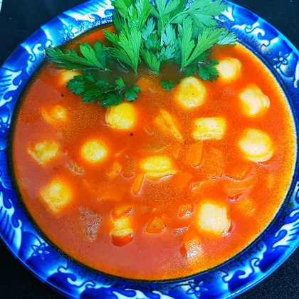 Суп с пельменями по-узбекски 