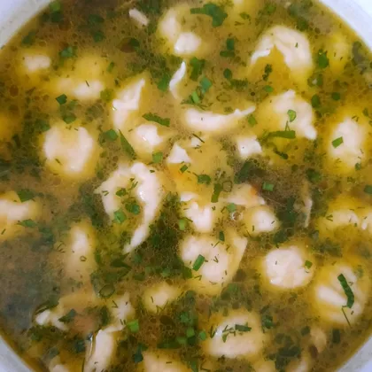 Картофельный суп с галушками на сметане😋