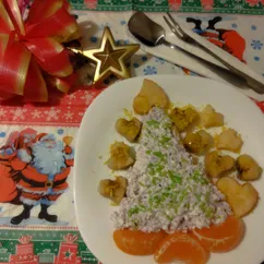 Творог с фруктами и йогуртом