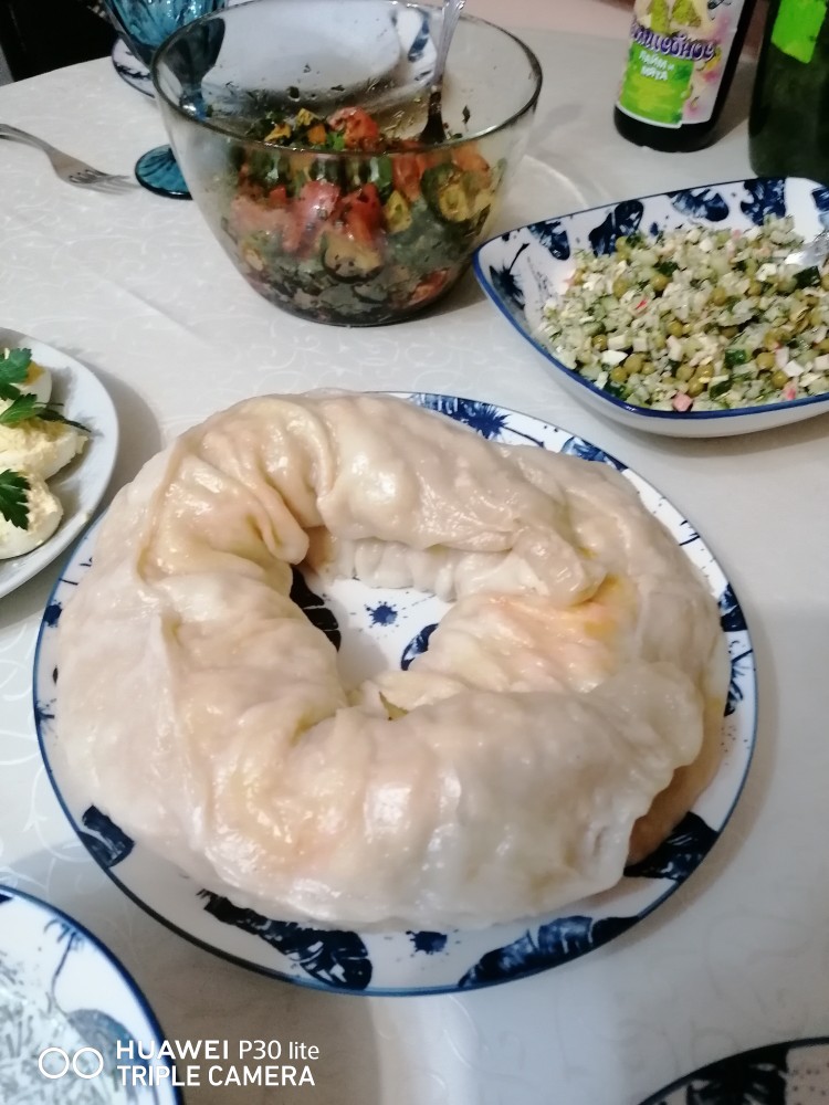 Паровой рулет с овощами и курицей
