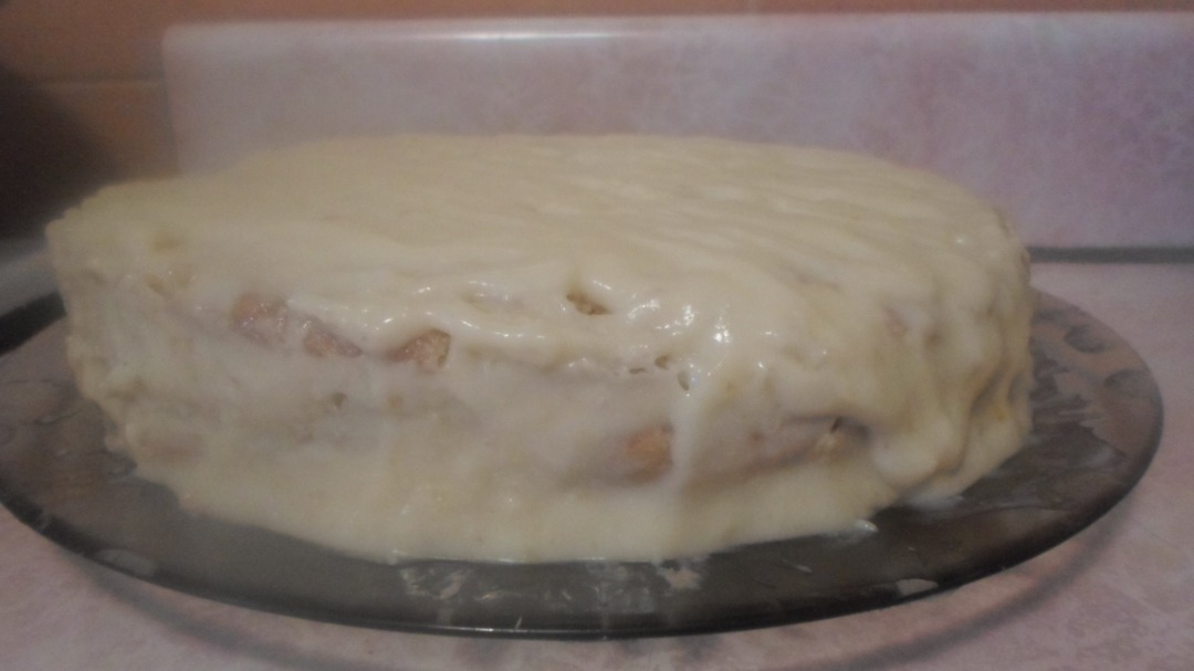 Шарлотка с чёрной смородиной