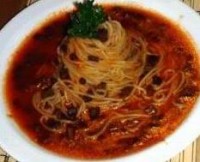 Спагетти с сырно-томатным соусом