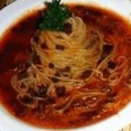 Спагетти с сырно-томатным соусом