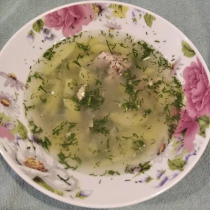 Суп рисовый с рыбной консервой 🍽️🐠