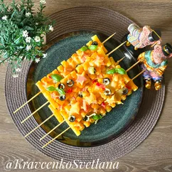 Шашлык из макарон 