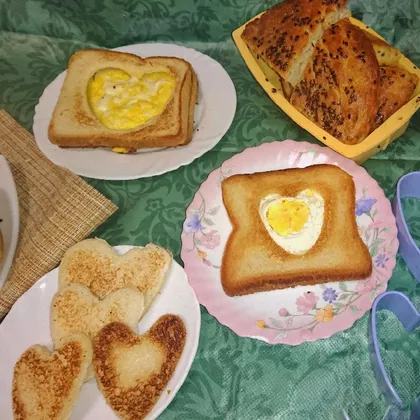 Сердечная глазунья - завтрак для мужа