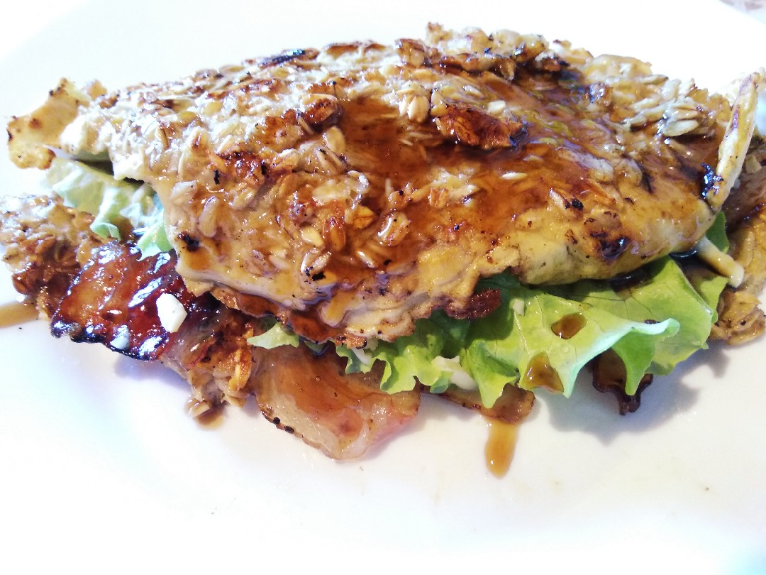 Овсяноблин с беконом и сыром.🥓🌮