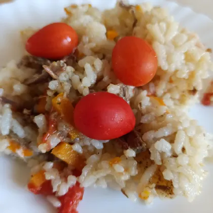 Рис с овощами и говядиной в мультиварке