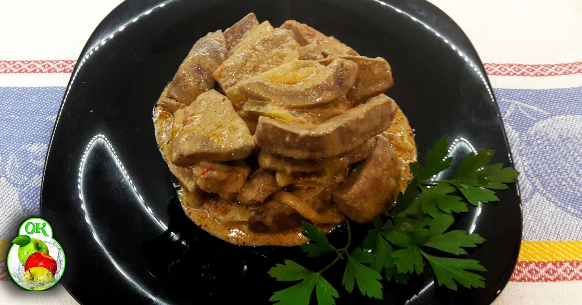 Печенка, тушеная в сметане по-строгановски рецепт с фото пошаговый от ...