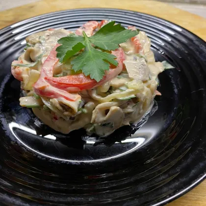 Салат с шампиньонами и болгарским перцем 🍄🌶