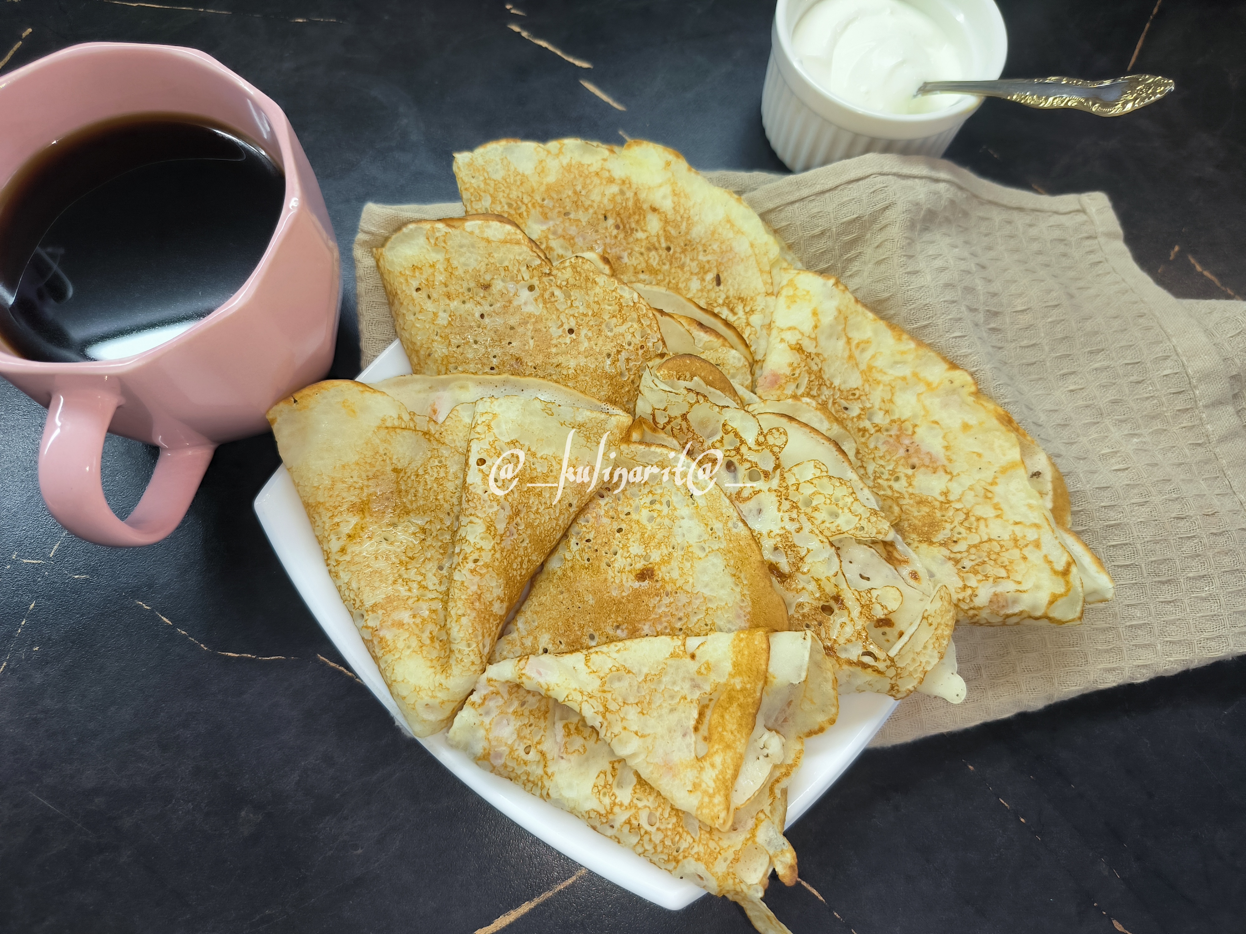 Пп-блинчики с ветчиной и сыром