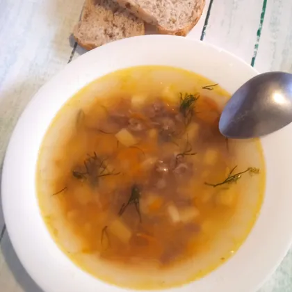 Суп из тушёнки с горохом