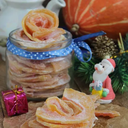 Идея новогоднего сладкого подарка: цукаты из тыквы
