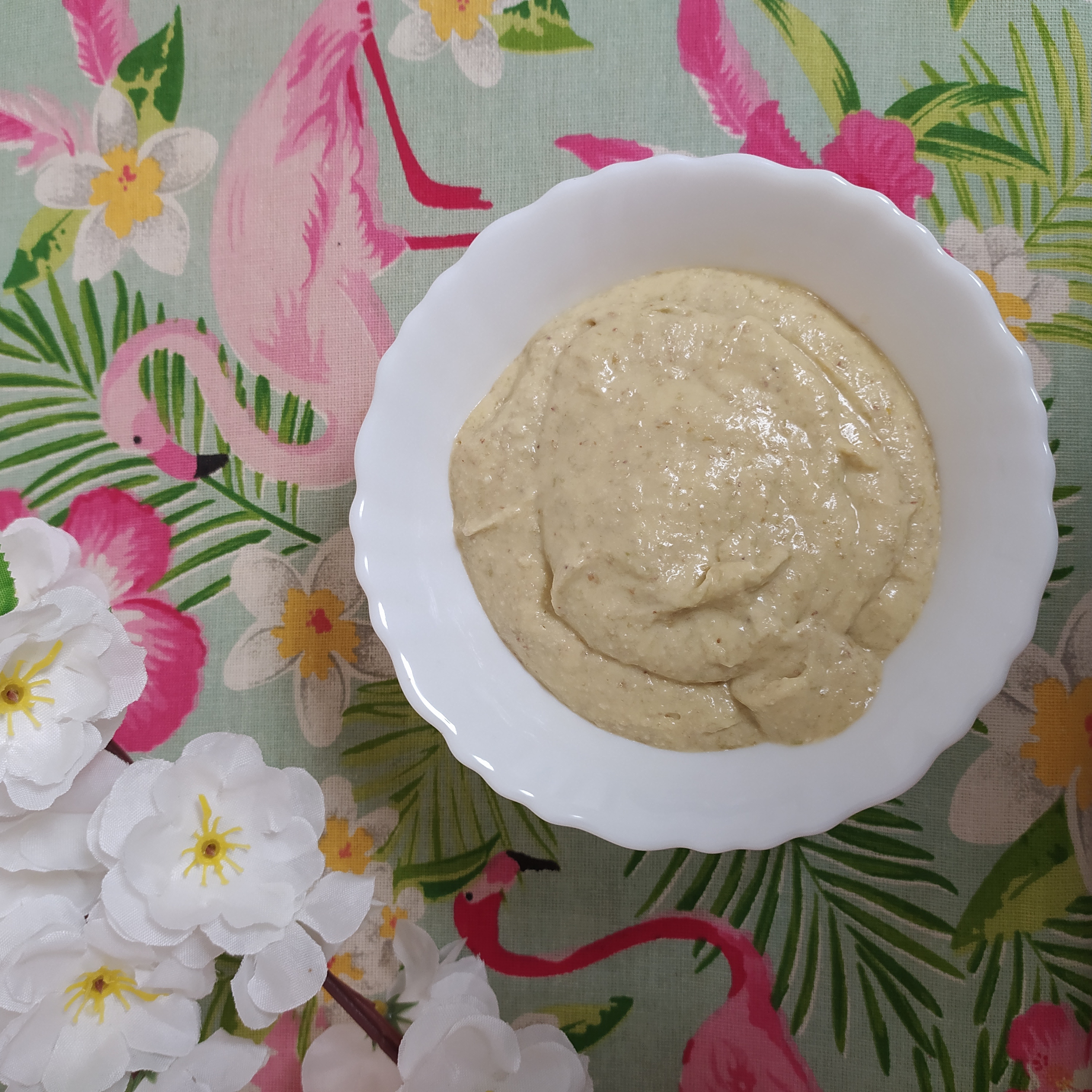 Творожок из зелёной гречки с бананом и манго