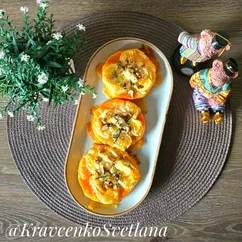 Тыква с сыром и орехами запеченная в духовке