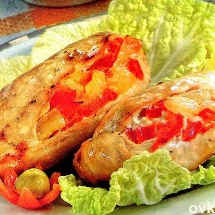 «Кармашки» из куриной грудки, с сыром и томатным соусом (моё любимое блюдо)